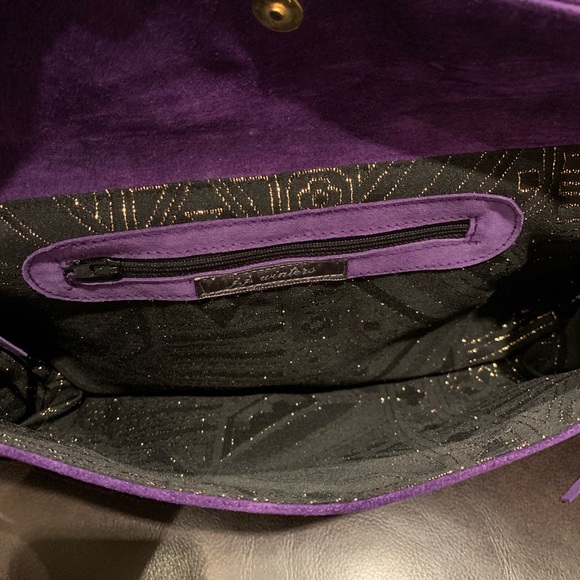 JJ Winters purple suede fringe clutch - Picture 3 of 3